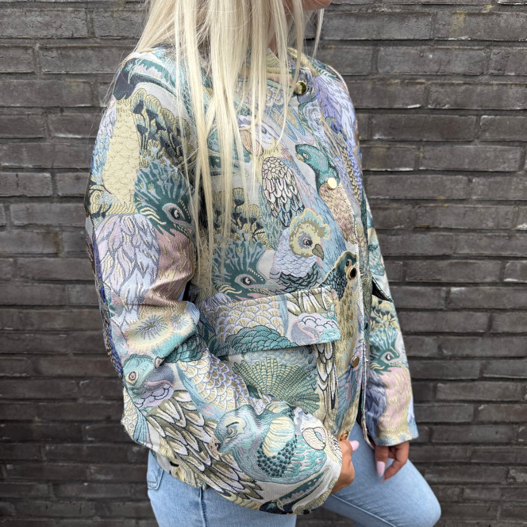 Kzell papegaai jacket blue green