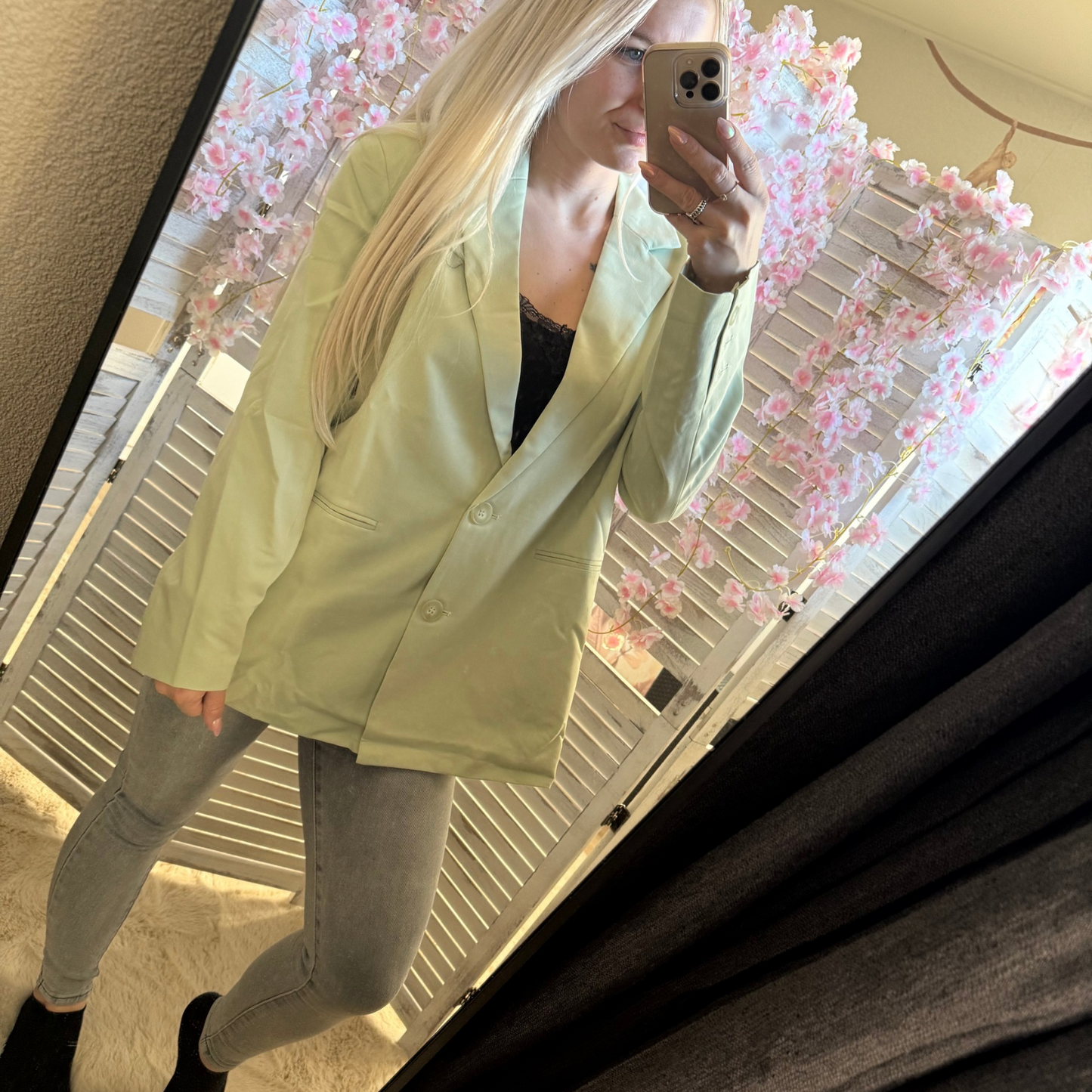 Oversized blazer licht groen