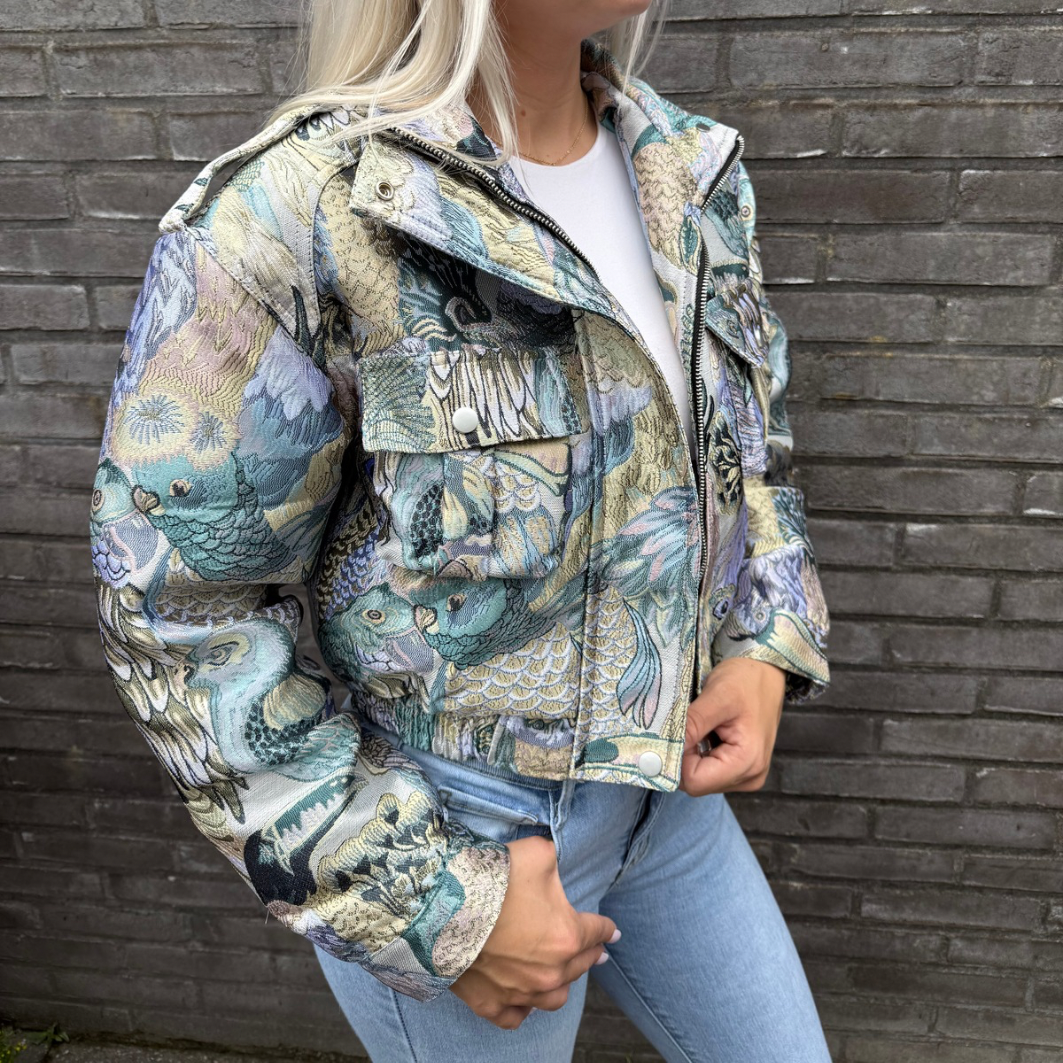 Papegaaien jacket blue green