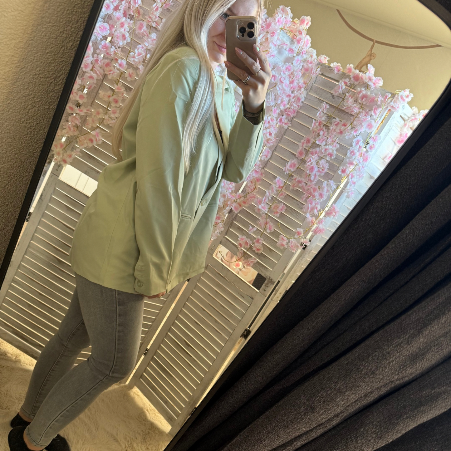 Oversized blazer licht groen