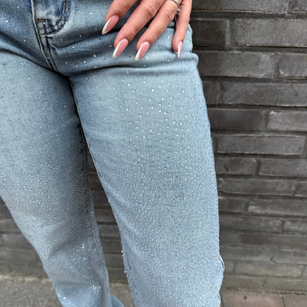 Super stretch wide leg - blue