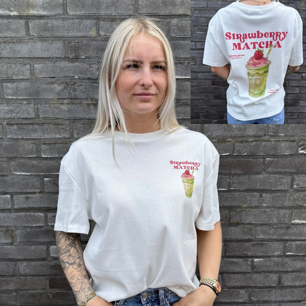 T-shirt Strawberry matcha white