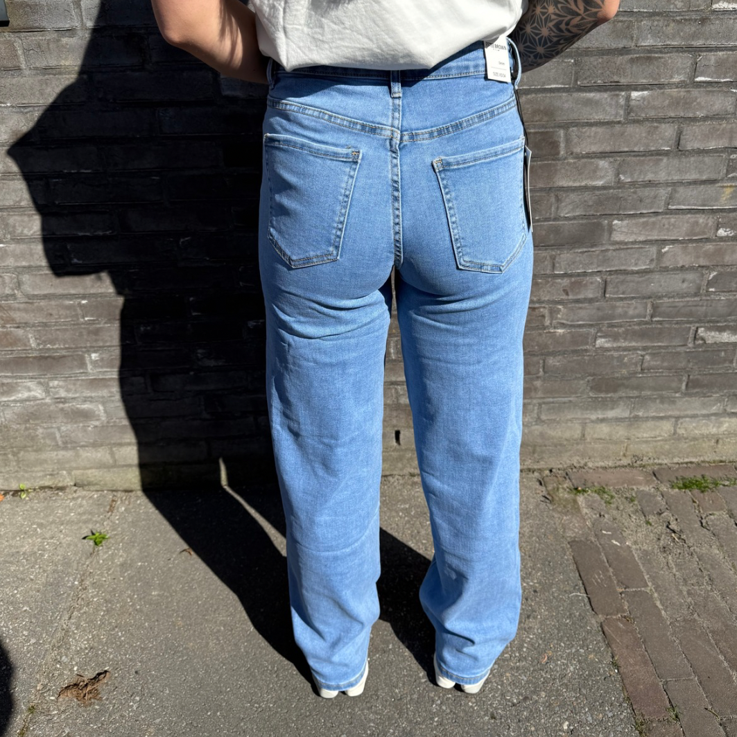 Wide leg glitter jeans light blue