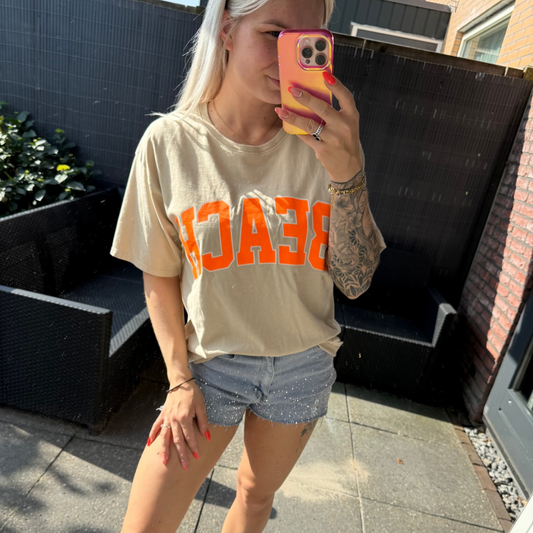 BEACH T-shirt beige
