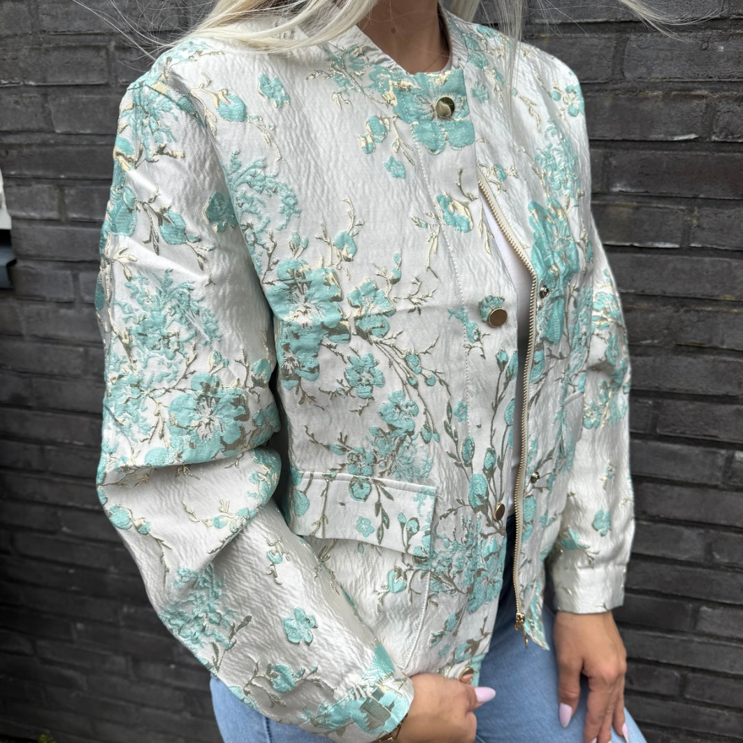 Jacquard print jacket mint