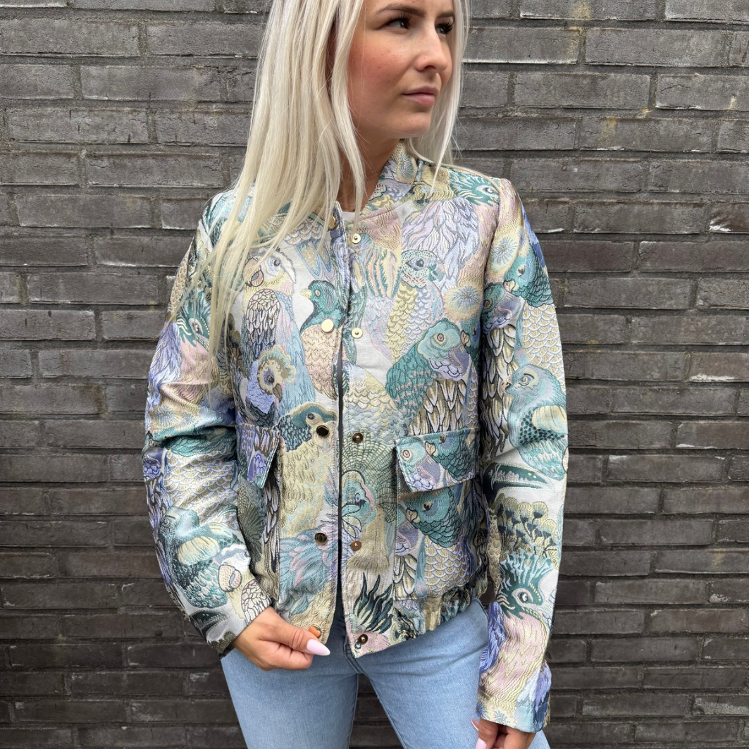 Kzell papegaai jacket blue green