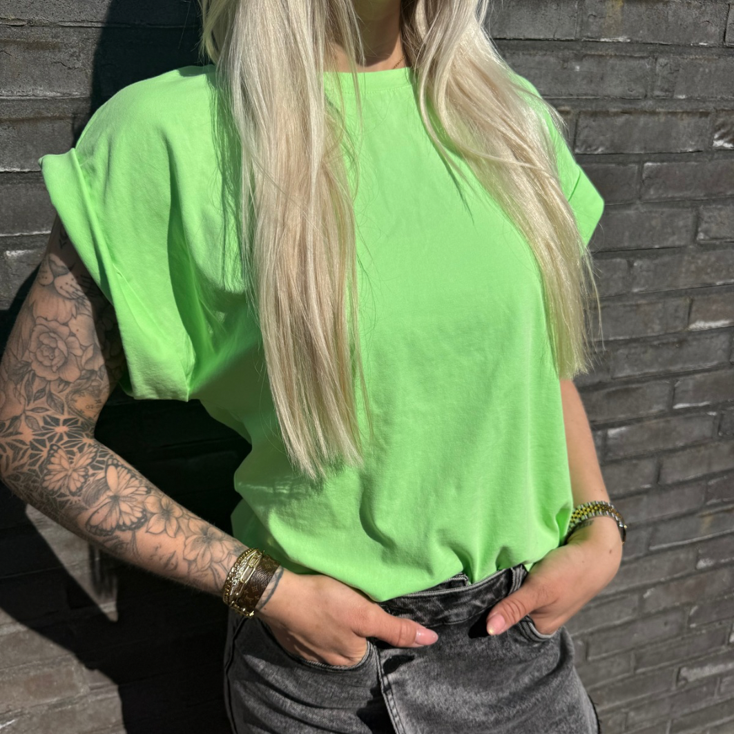 Neon basic T-shirt groen