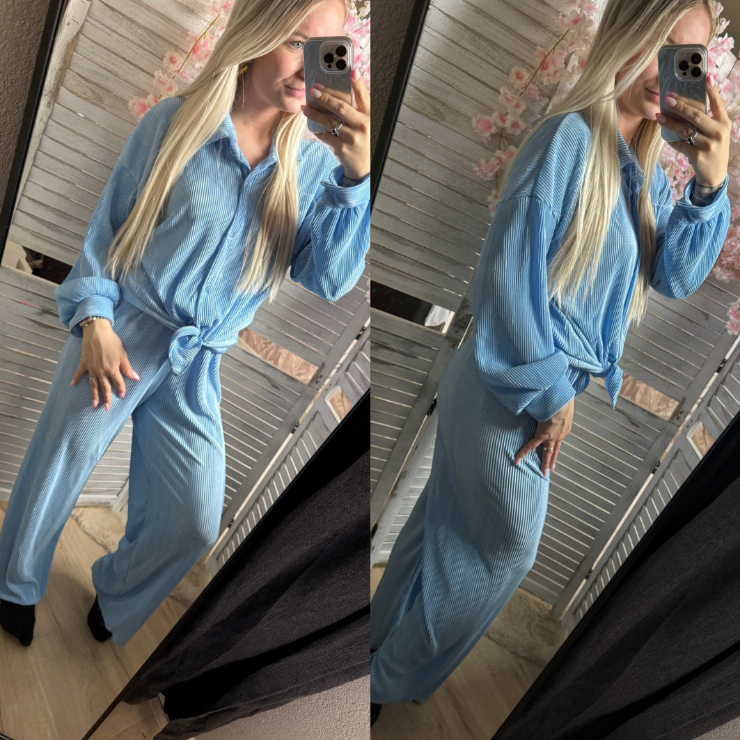Plissee pak - baby blauw