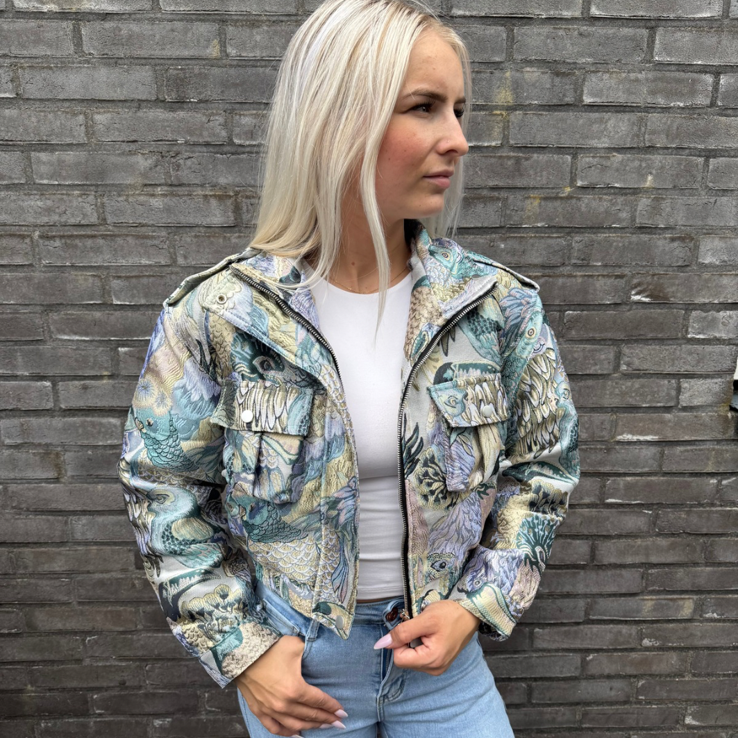 Papegaaien jacket blue green