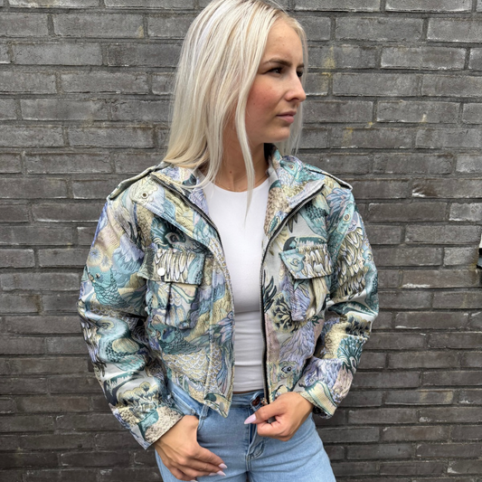 Papegaaien jacket blue green