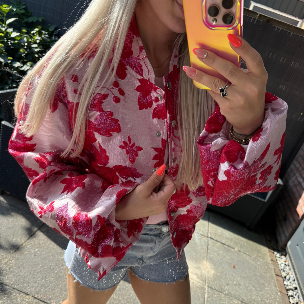 Flower jacket rood/roze