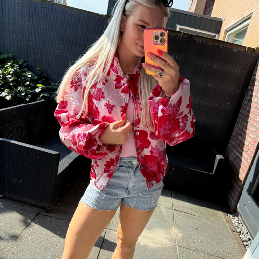 Flower jacket rood/roze