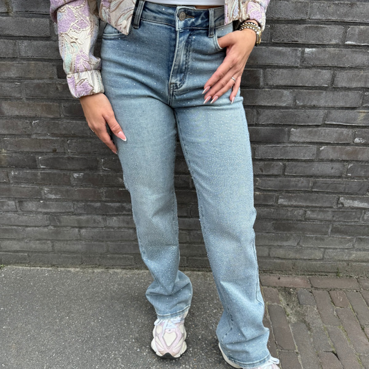 Super stretch wide leg - blue